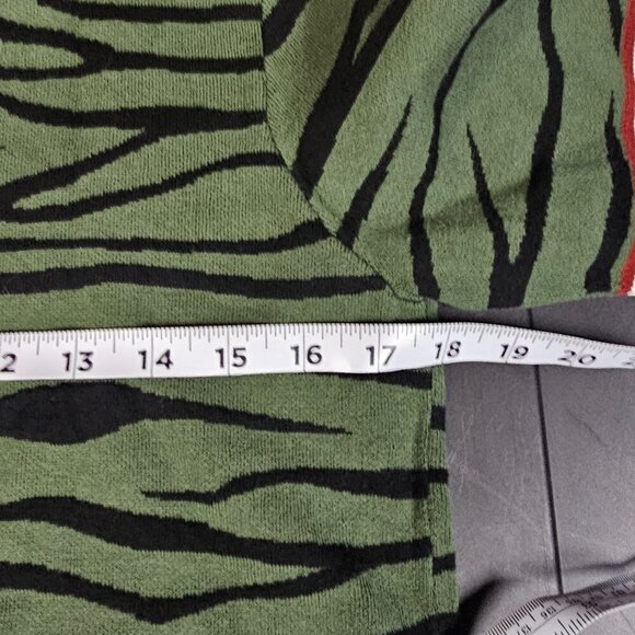 EDC Green Animal Striped Sweater Large - Picture 6 of 6